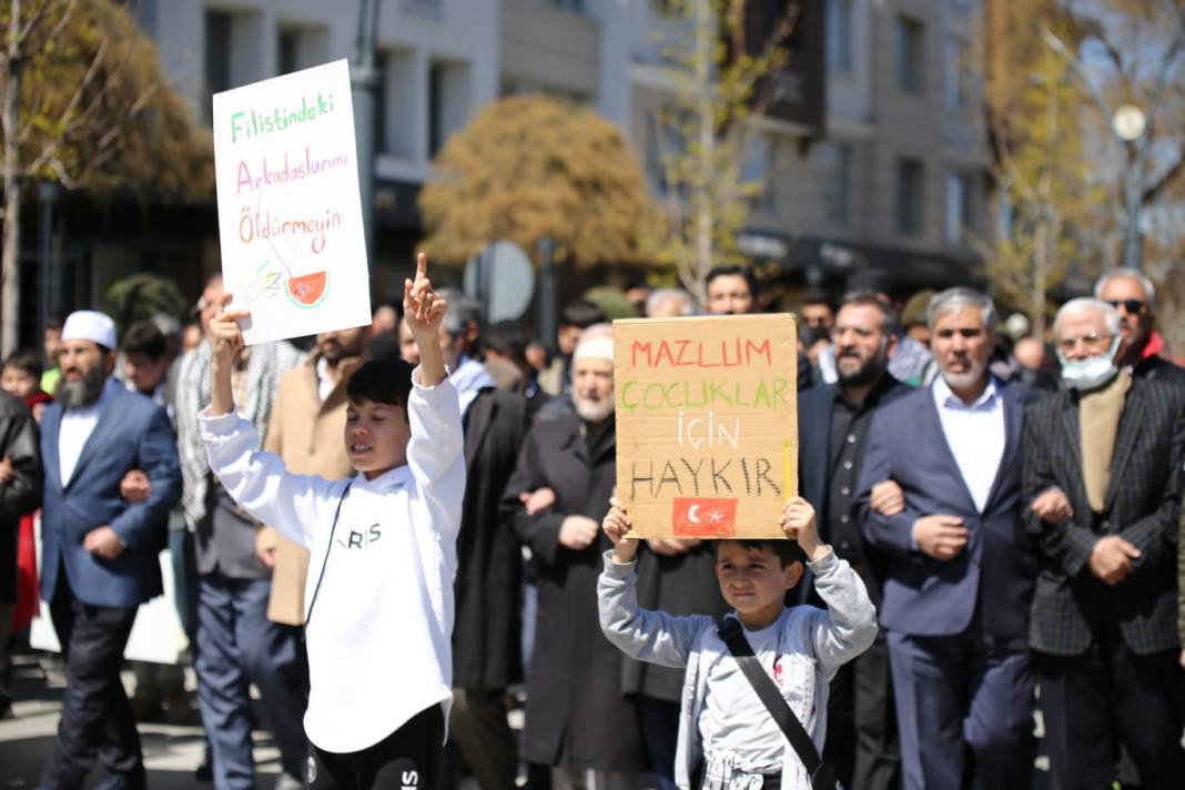 Konya, Gazze için tek yürek! Yürüyüş düzenlendi 7